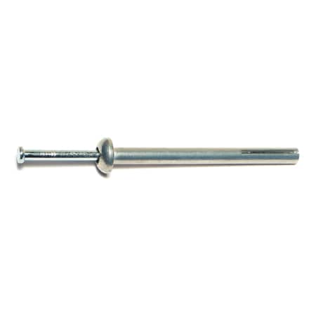 Midwest Fastener Nail Drive Anchor, 1/4" Dia., 3" L, Steel Zinc Plated, 1000 PK 53270